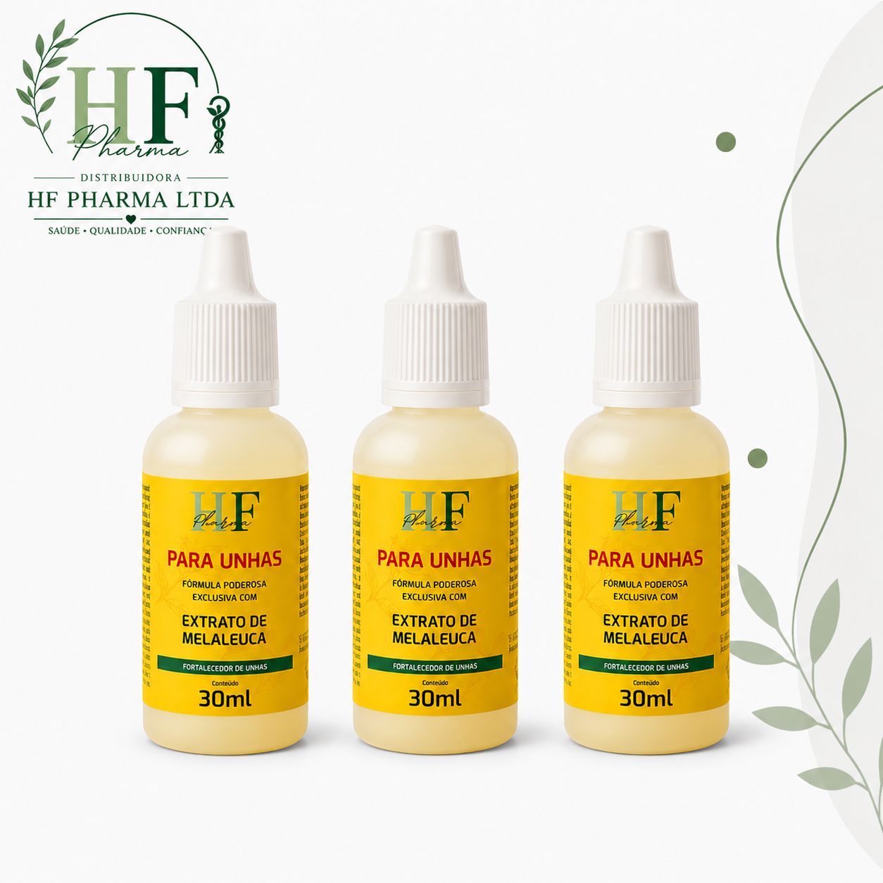 Solução Antimicotico HF PHARMA - Exclusivo com Extrato de Melalauca - 3 unid.
