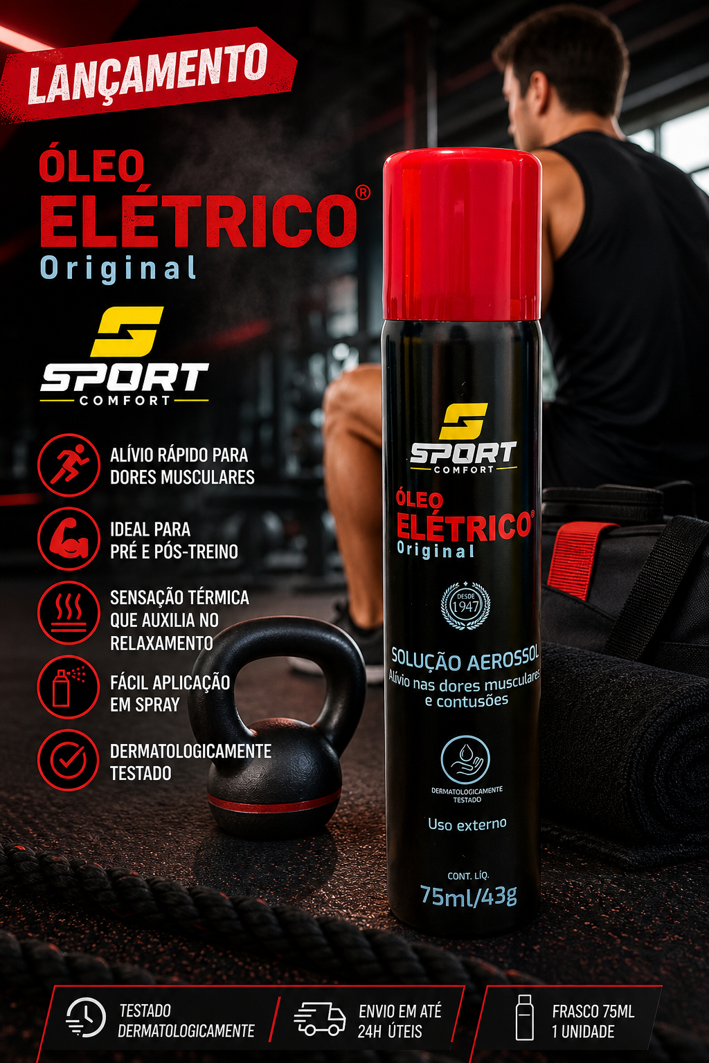 SPORT COMFORT - Óleo Elétrico Original 75ml/ 43g. - Imagem 3