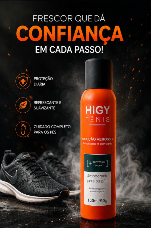 HIGY TÊNIS - Desodorante para os pés 150ml/90g - 3 unid. - Imagem 4